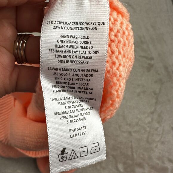 NWT Calvin Klein Women’s M Peach Oversized Sweater CK Logo Front Long Sleeve - Picture 6 of 9